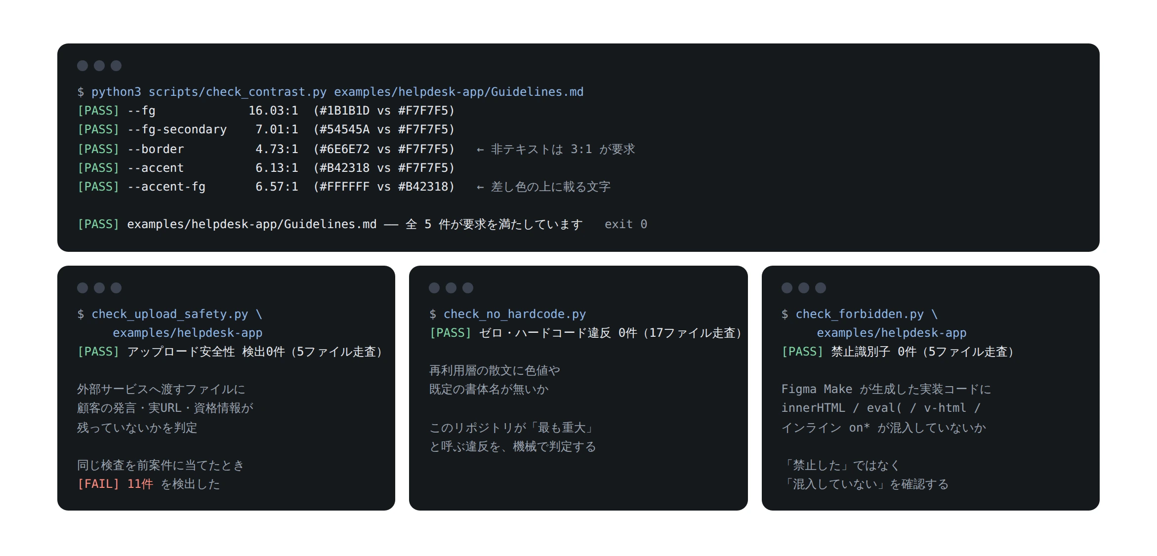 WCAGコントラスト比を自動検証するスクリプト
